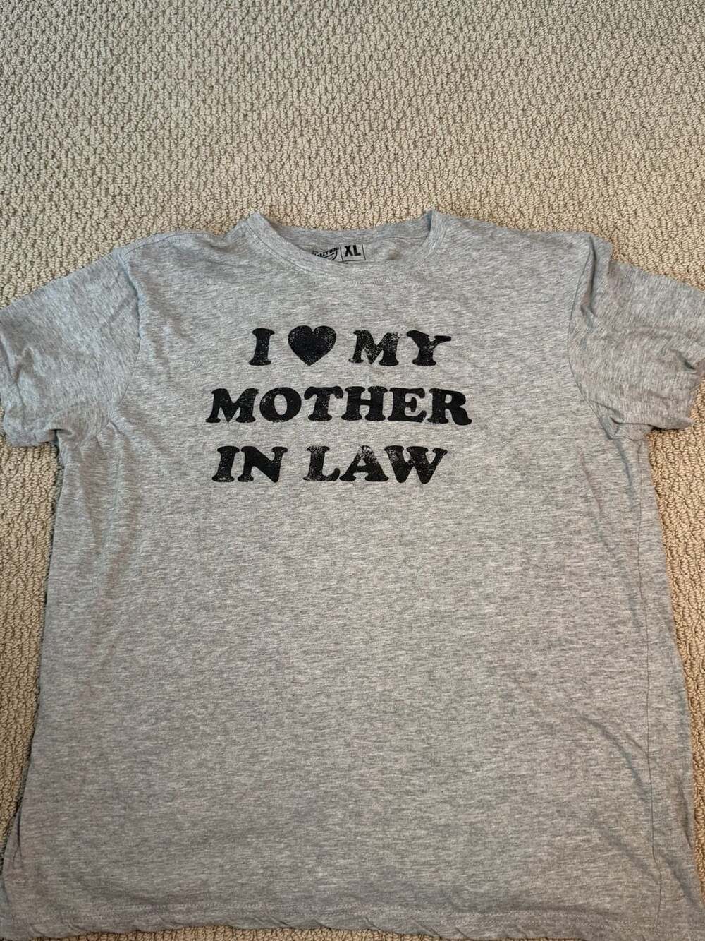 Crazy Dog T Shirts Men's I Love My Mother In Law Light Grey XL